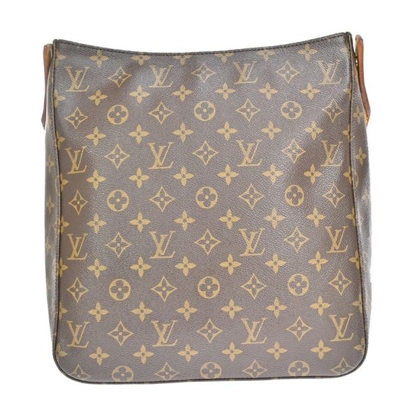 LOUIS VUITTON Logo Looping GM Shoulder Bag Monogram Leather Brown M51145 86FA268 - Picture 3 of 16